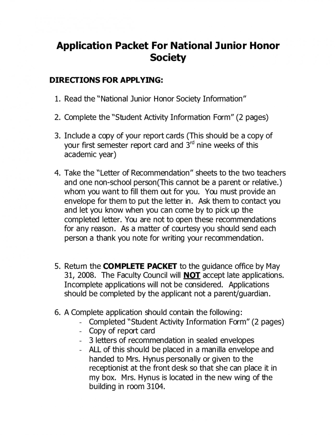 006 Essay Example National Honor Society Letter Of Recommendation For Within National Junior Honor Society Letter Of Recommendation Template