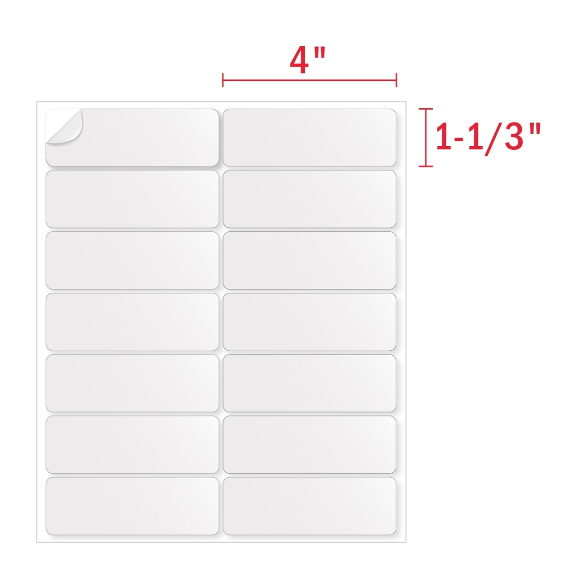 1 1/3" X 4" White Address Labels (14 Labels Per Sheet) Regarding Free Labels Template 16 Per Sheet