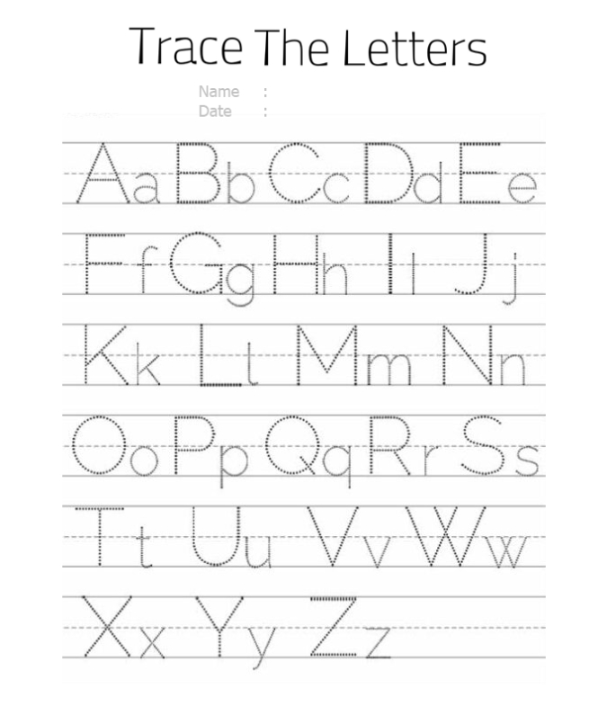 10 Best Free Printable Alphabet Tracing Letters - Printablee With Regard To Tracing Letters Template
