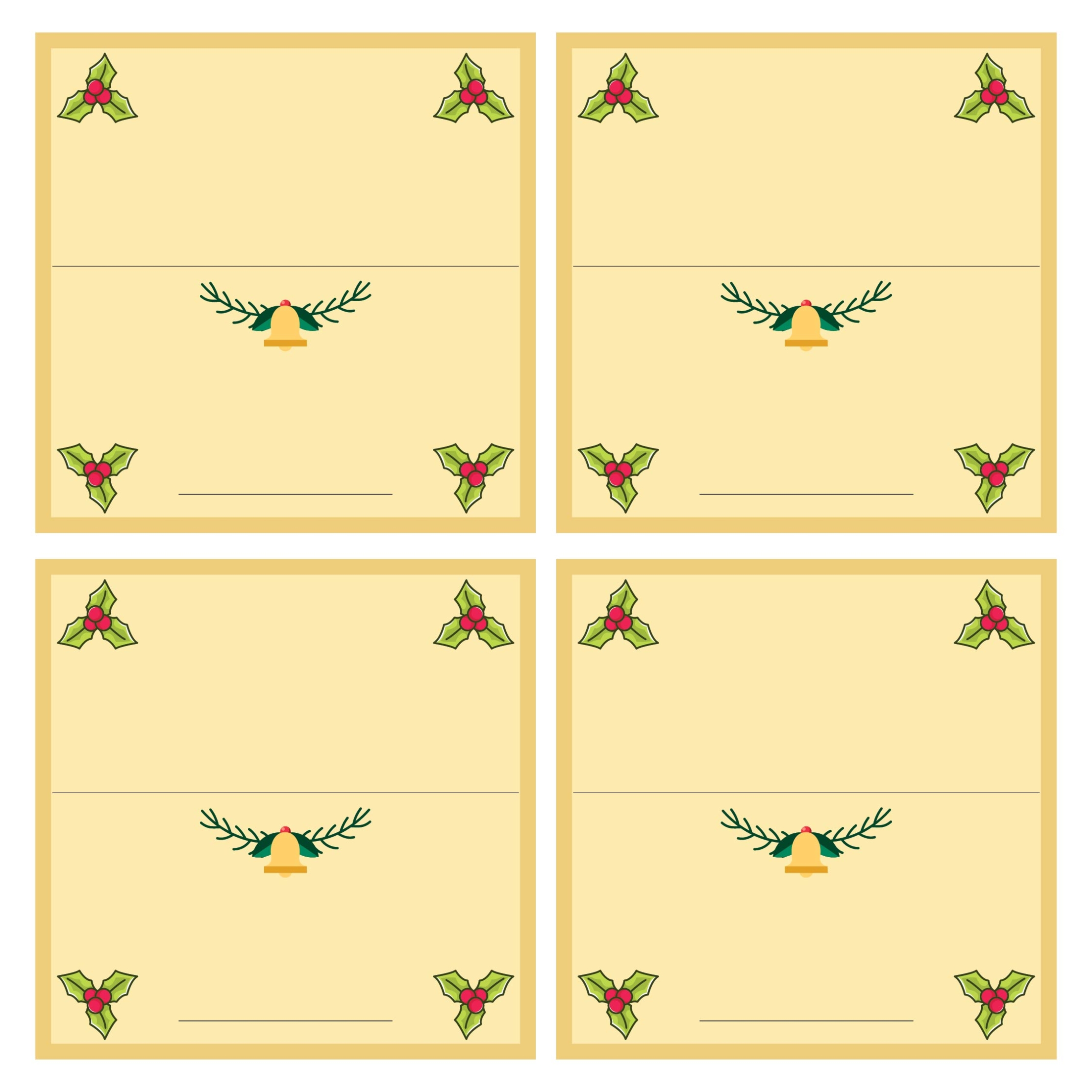 10 Best Free Printable Christmas Place Cards Template - Printablee regarding Free Downloadable Postcard Templates