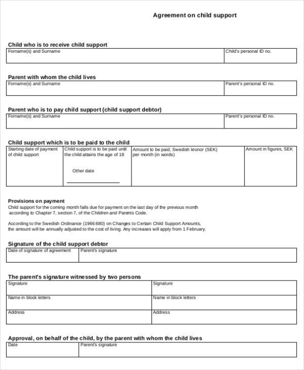 10+ Child Support Agreement Templates - Pdf, Doc | Free & Premium Templates Inside Notarized Child Support Agreement Template