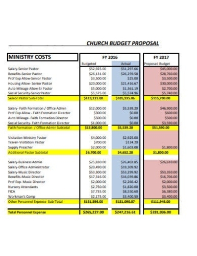 10+ Church Budget Templates In Pdf | Free & Premium Templates Throughout Ministry Proposal Template