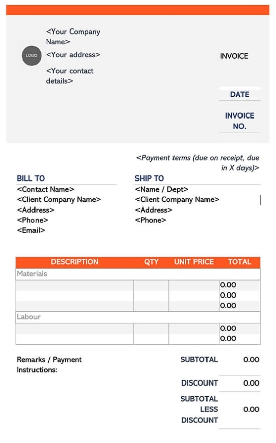 10+ Free Construction Invoice Templates (Excel | Word) Regarding Invoice Template For Builders