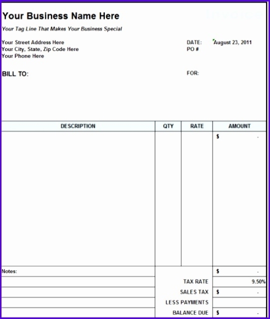 10 Invoice Template For Excel 2007 - Excel Templates Throughout Invoice Template In Excel 2007