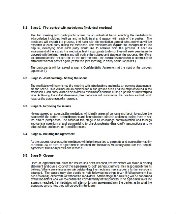 10+ Mediation Confidentiality Agreement Templates - Free Sample within Conflict Resolution Agreement Template