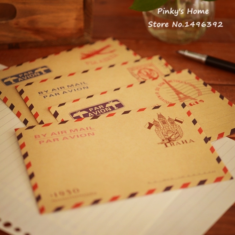 (10 Pieces/Lot) Large Vintage Envelope Postcard Letter Stationery Paper Within Olden Day Letter Template