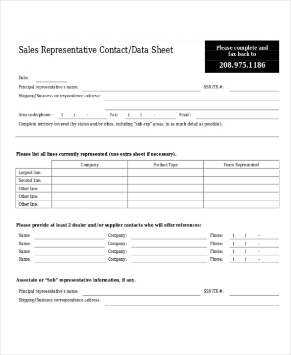 11+ Sales Sheet Templates - Free Sample, Example Format Download | Free Intended For Business Information Form Template