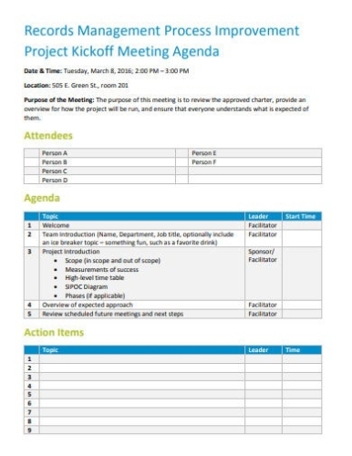 13+ Management Meeting Agenda Templates In Pdf | Doc | Free & Premium With Operations Meeting Template