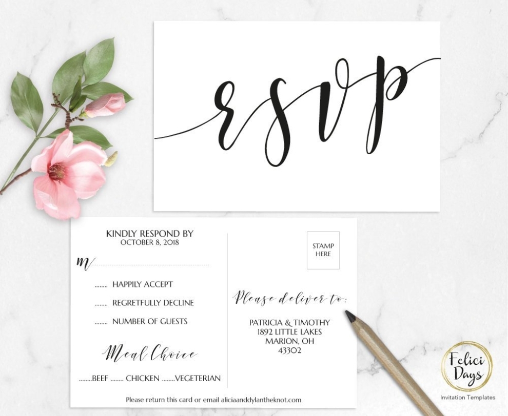 15+ Rsvp Card Designs And Examples - Psd, Ai | Examples With Regard To Free Wedding Rsvp Postcard Template