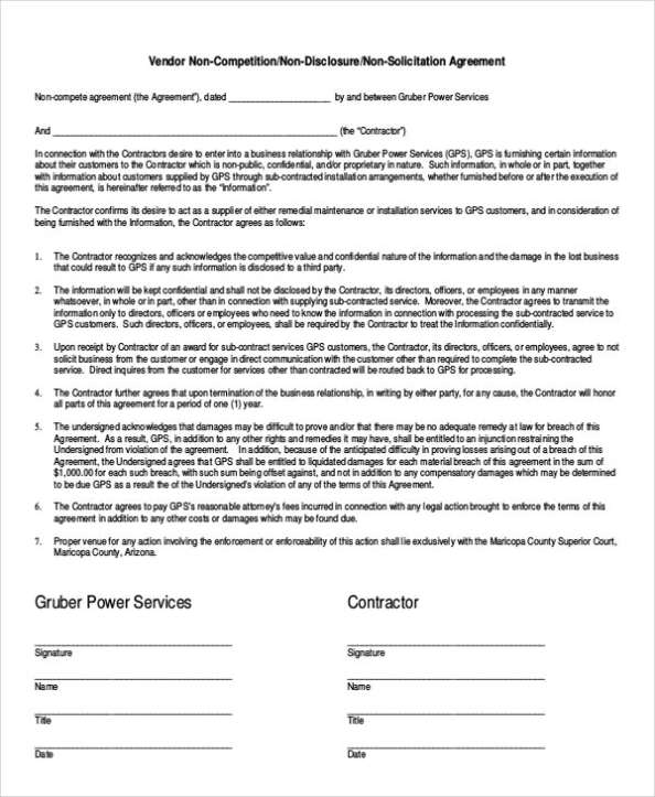 15+ Simple Non Compete Agreement Templates - Free Word, Pdf Format With Business Templates Noncompete Agreement