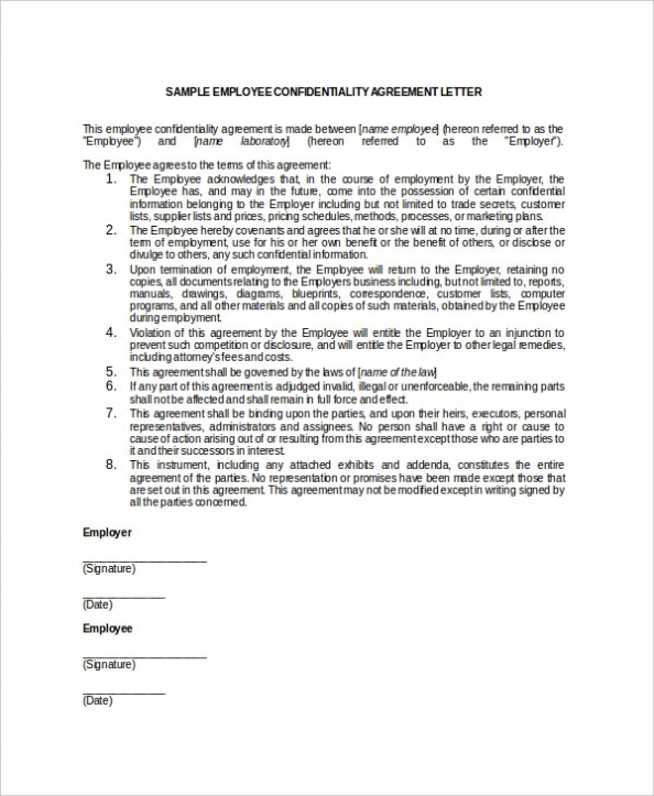 16+ Employee Confidentiality Agreement Templates - Free Sample, Example Pertaining To Word Employee Confidentiality Agreement Templates