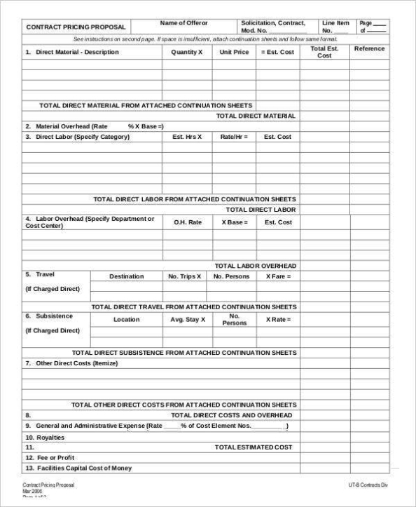 17+ Contractor Proposal Templates - Free Word, Pdf Format Download Intended For Cost Proposal Template