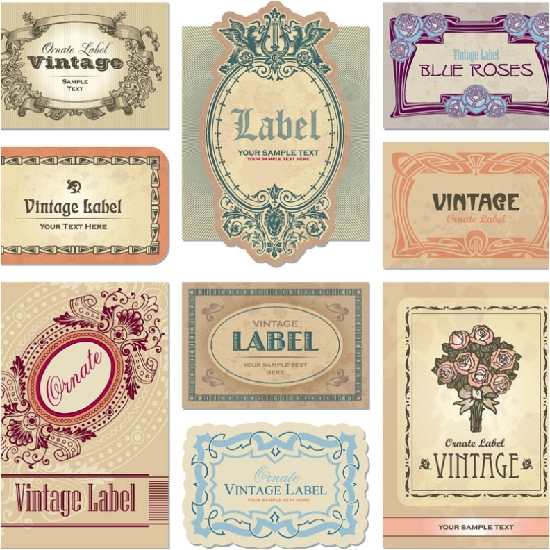 20 Free Label Vector Graphics Images - Free Vintage Label Template Pertaining To Decorative Label Templates Free