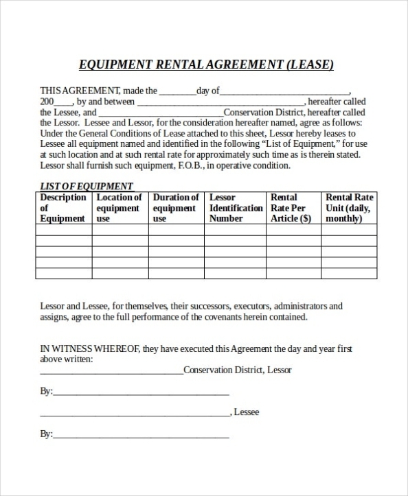 20+ Rental Agreement Form Templates &amp; Samples - Doc, Pdf | Free for Party Equipment Rental Agreement Template
