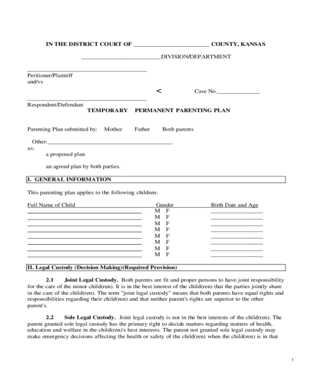 2022 Joint Custody Agreement Form - Fillable, Printable Pdf & Forms Within Joint Custody Agreement Template