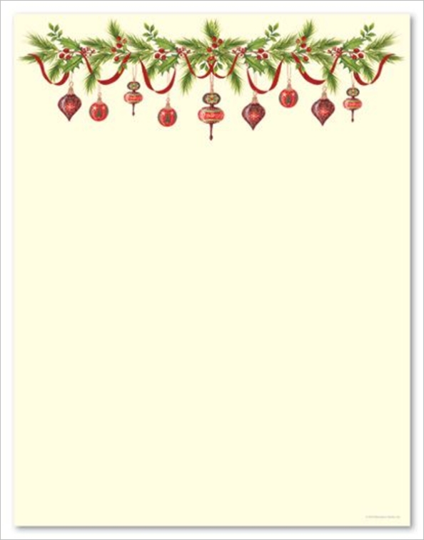 22+ Christmas Stationery Templates Free Word Paper Designs Within Christmas Letterhead Template