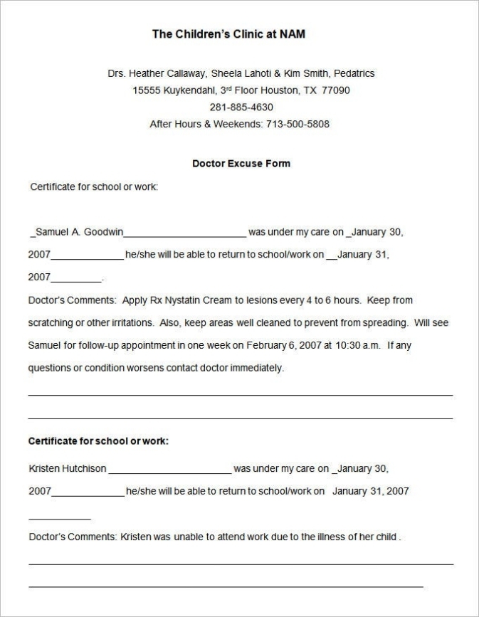 22+ Doctors Note Templates - Free Sample, Example, Format Download Throughout Dentist Note For School Template