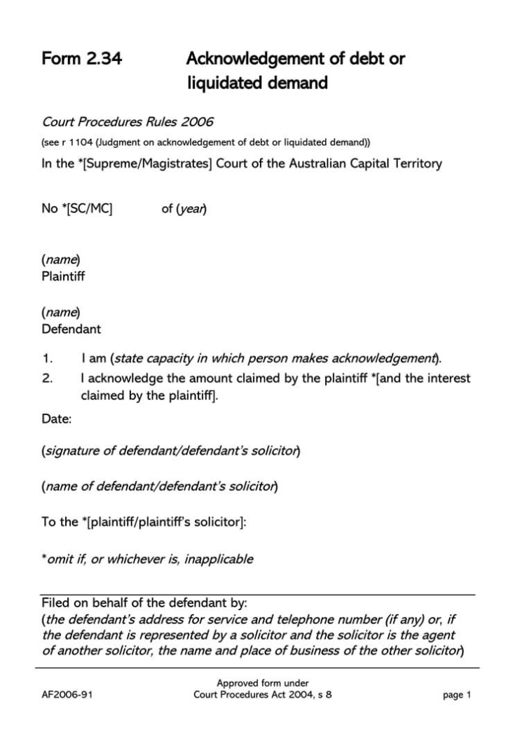 35+ Free Iou (I Owe You) & Debt Acknowledgment Forms (Word, Pdf) Inside Iou Letter Template
