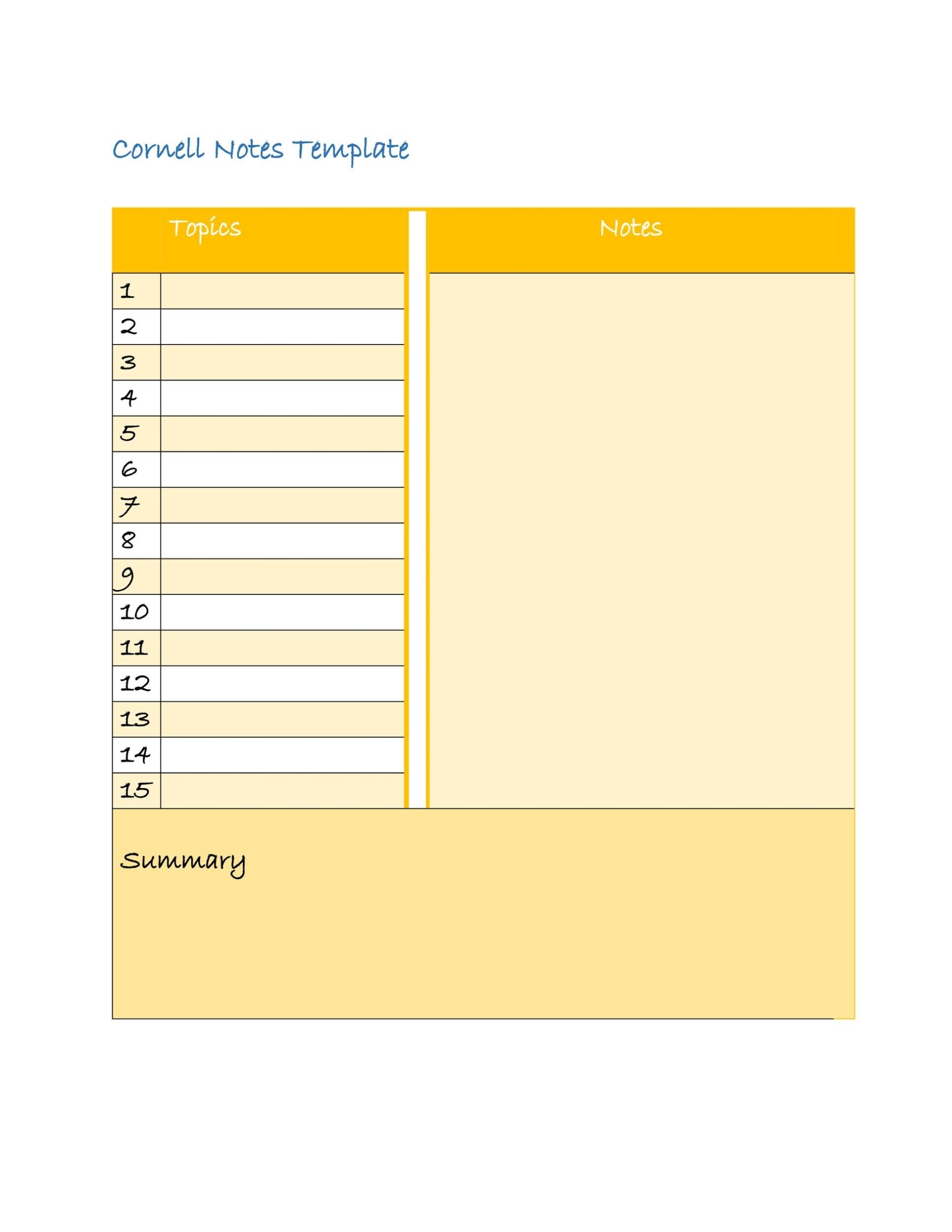 37 Cornell Notes Templates & Examples [Word, Excel, Pdf] ᐅ Pertaining To Cornell Notes Template Word Document