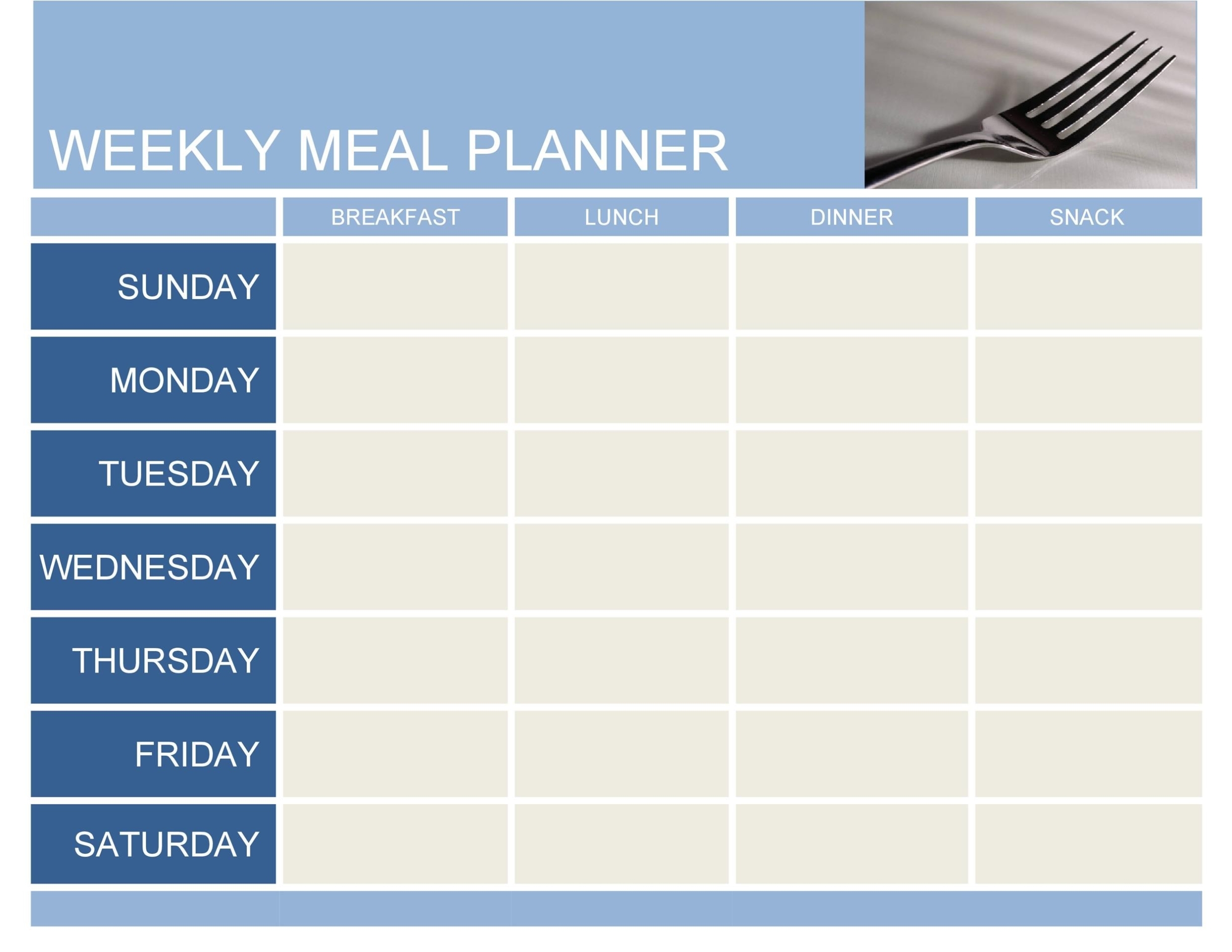 40+ Weekly Meal Planning Templates ᐅ Templatelab For Weekly Menu Planner Template Word