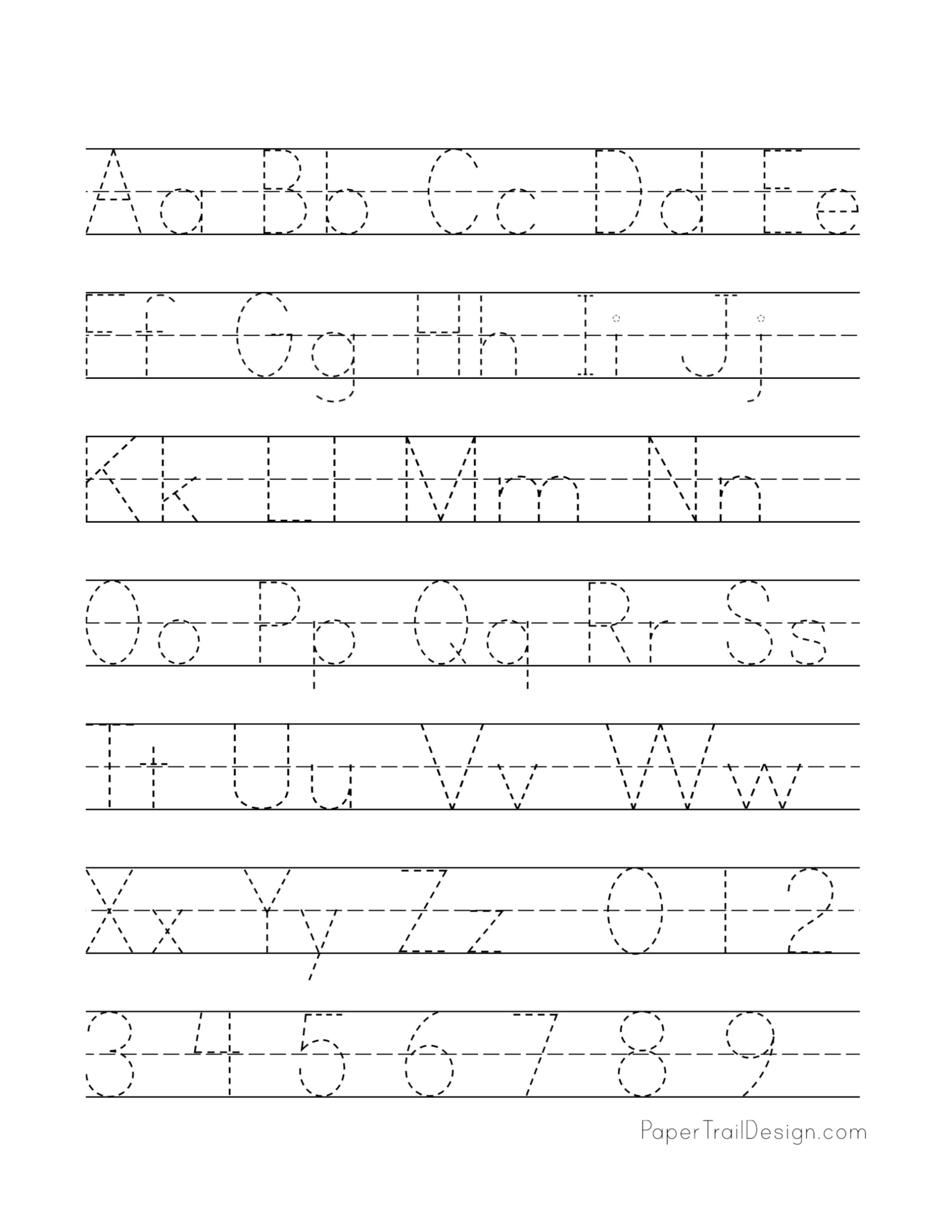 45+ Alphabet Printing Worksheets Image - Worksheet For Kids Within Tracing Letters Template