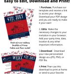 4Th Of July Beach House Menu Design Template Fully Editable | Etsy within 4Th Of July Menu Template