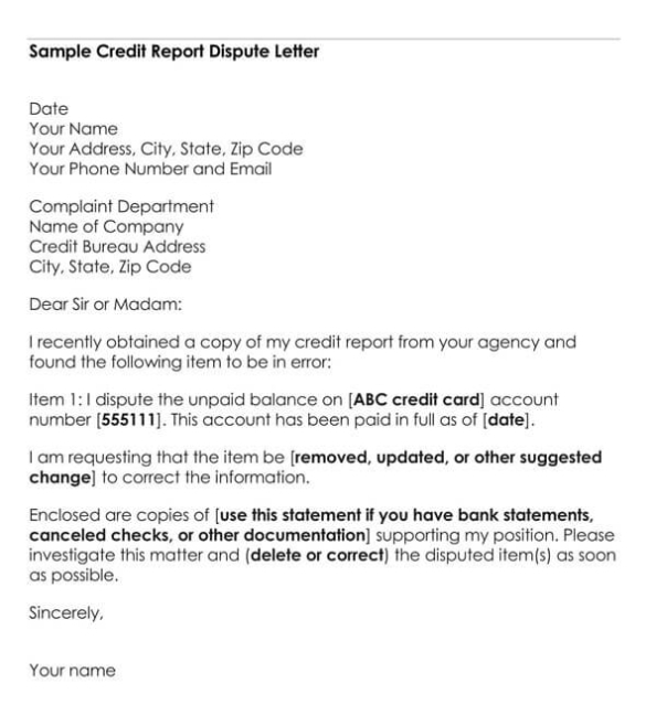5 Best Sample Credit Report Dispute Letters | Overview &amp; Guide intended for Credit Dispute Letter Template