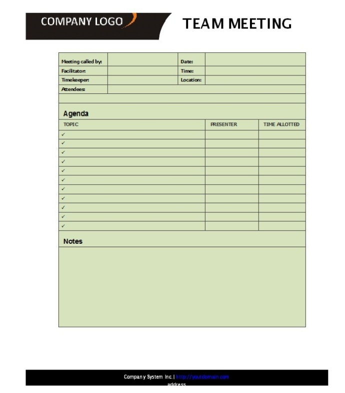 51 Effective Meeting Agenda Templates - Free Template Downloads throughout Meeting Agenda Notes Template