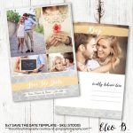 5X7 Save The Date Postcard Template - Engagement Announcement - Wedding intended for Back Of Postcard Template Photoshop