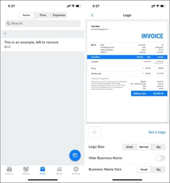 6 Best Invoice Maker Apps For Iphone Freelancers - Techwiser Within Free Invoice Template For Iphone
