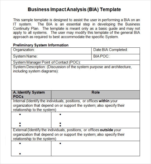 6+ Business Impact Analysis Samples | Sample Templates With Business Process Questionnaire Template
