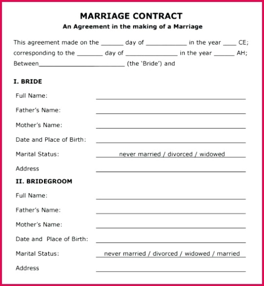 6 Islamic Marriage Contract Template Pdf 43364 | Fabtemplatez within Islamic Divorce Agreement Template
