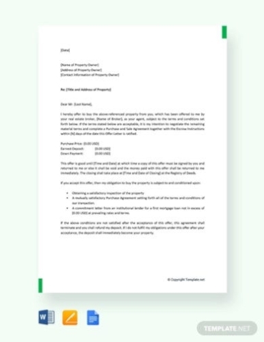 7+ Free Best Real Estate Offer Letter Templates In Google Docs | Word for House Offer Letter Template