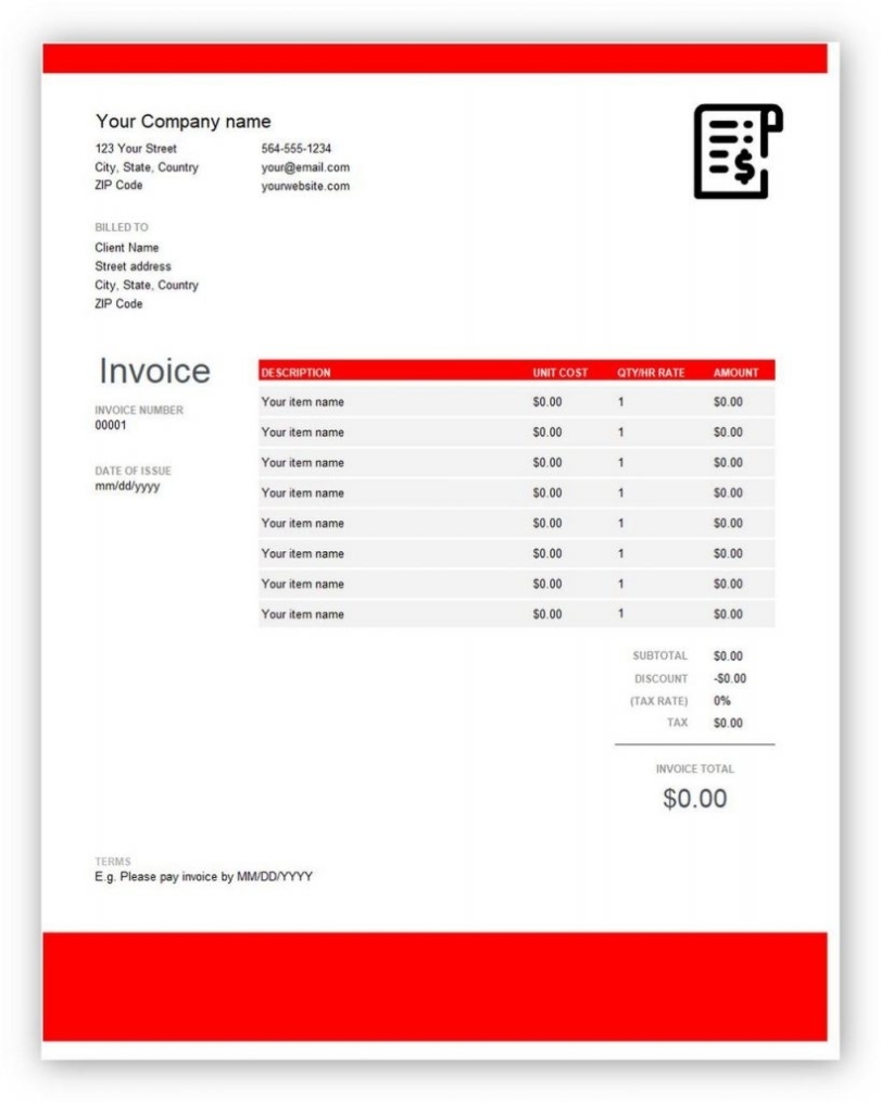 7 Free Quickbooks Invoice Template Word, Excel, Pdf And How To Create throughout Quickbooks Invoice Templates Free Download