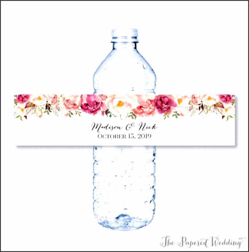 7 Free Water Bottle Label Template Wedding - Sampletemplatess In Printable Water Bottle Labels Free Templates