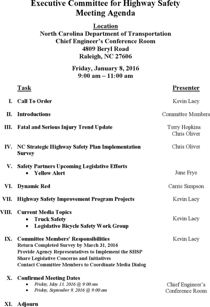 7+ Safety Meeting Agenda Template Free Download With Safety Committee Meeting Template