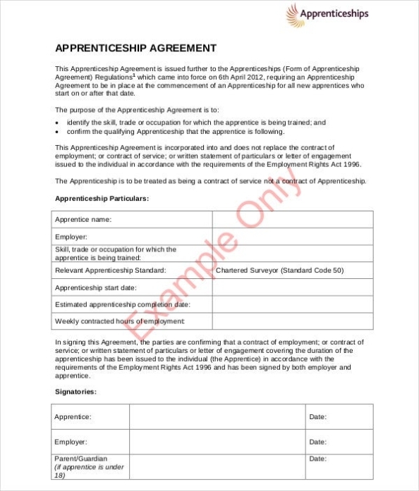 9+ Apprenticeship Agreement Templates - Pdf, Doc | Free & Premium Templates Within Training Agreement Between Employer And Employee Template