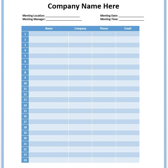 9 Free Sample Conference Sign In Sheet Templates - Printable Samples with regard to Meeting Sign In Sheet Template