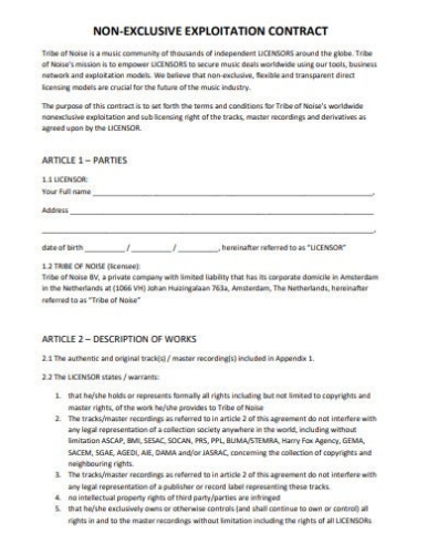 9+ Music Agency Contract Templates In Doc | Pdf | Free & Premium Templates Regarding Talent Agency Agreement Template