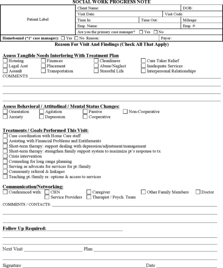 9+ Progress Note Templates Free Download For Social Work Case Notes Template