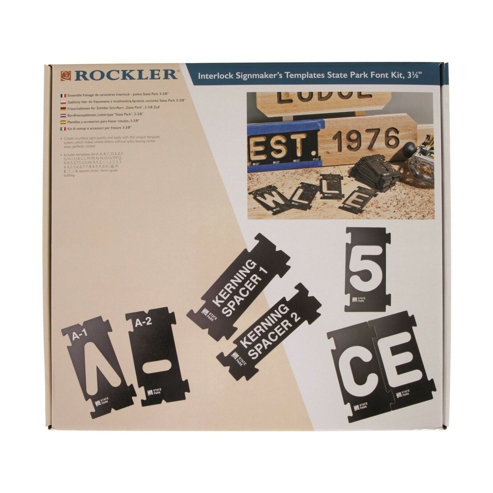 99Pc Rockler Sign Maker Router Template Kit Numbers & Letters 3 3/8 Throughout Router Letter Templates