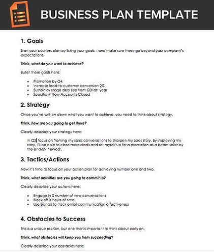 A Free Business Plan Template For Sales Reps With Customer Service Business Plan Template