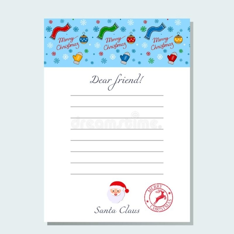 A Letter Of Santa Claus On A Beautiful Letterhead - Template With A4 In Santa Claus Letterhead Template