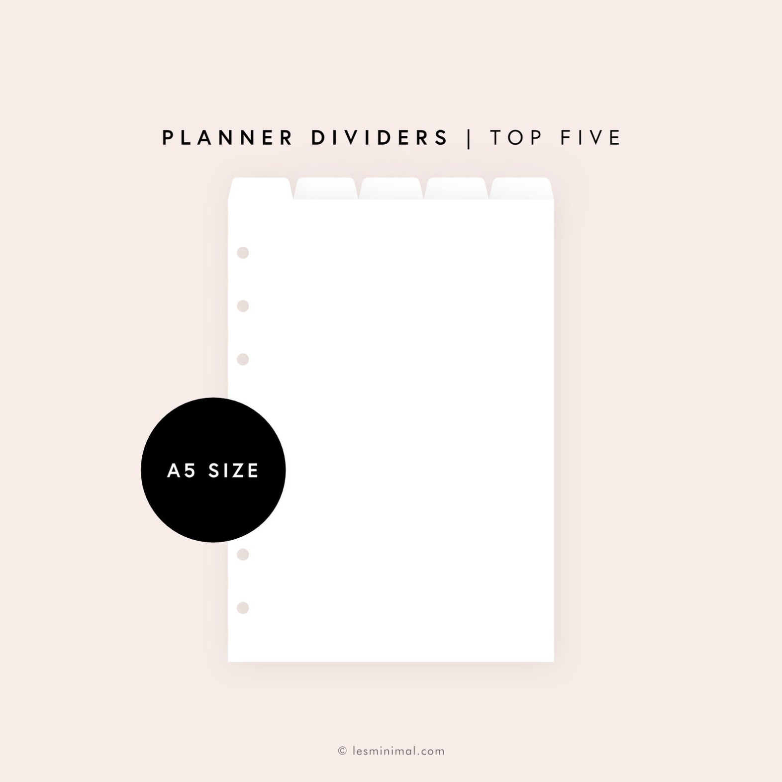 A5 Editable Dividers Template For Planners 5 Top Tabbed | Etsy Intended For A5 Label Template