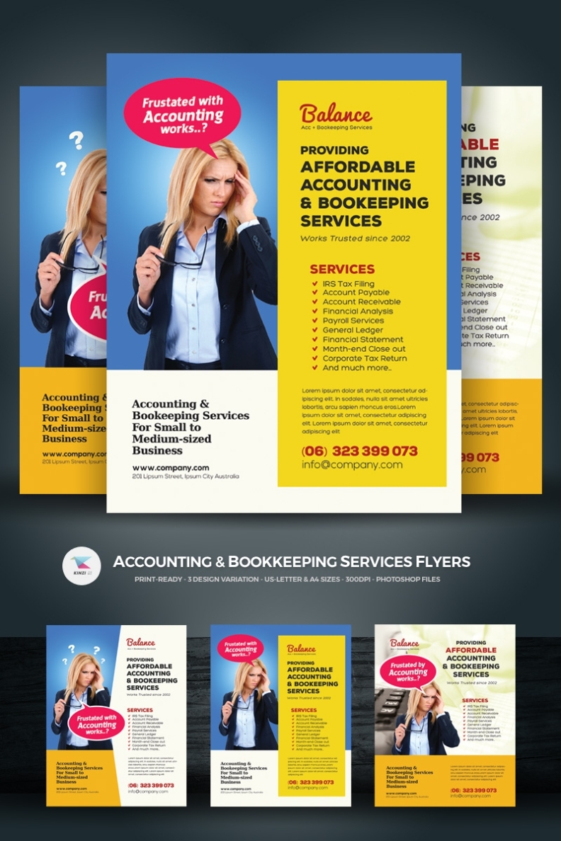 Accounting & Bookkeeping Services Flyers Corporate Identity Template In Accounting Flyer Templates