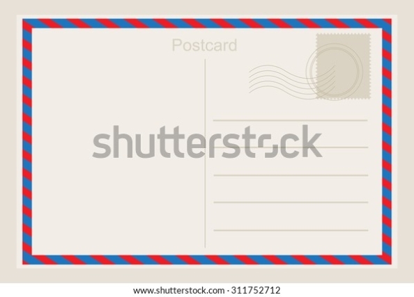 Air Mail Postcard Vector Template Stock Vector (Royalty Free) 311752712 regarding Airmail Postcard Template