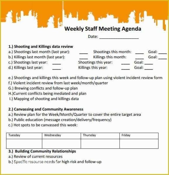 Amazing One On One Staff Meeting Agenda Template - Launcheffecthouston Throughout One On One Meeting Agenda Template