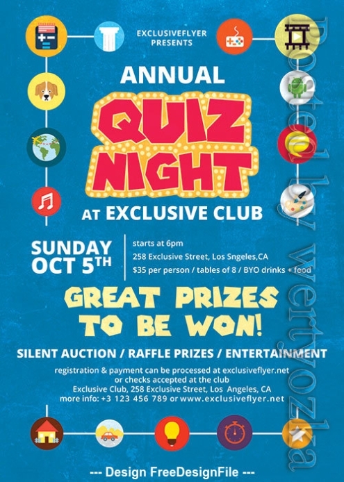 Annual Quiz Night Flyer Psd Template Free Download Pertaining To Trivia Night Flyer Template Free