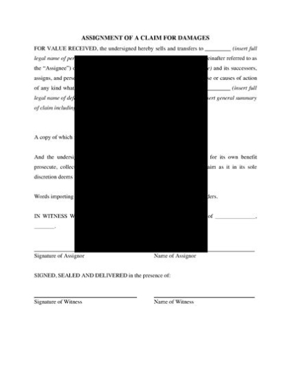 Assignment Of Claim For Damages | Legal Forms And Business Templates Inside Claim Assignment Agreement Template