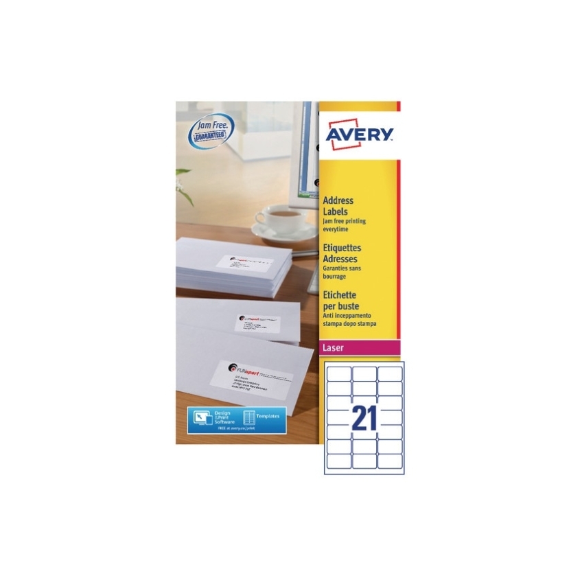 Avery L7160 40 Laser Labels White 63.5X38.1Mm (Pac| At Zoro With Regard To L7160 Label Template
